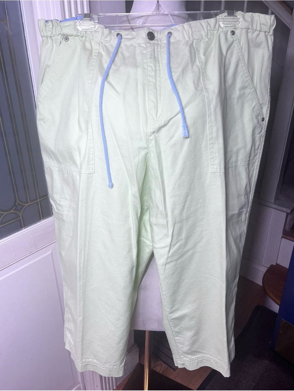 CJ Banks Christopher & Banks 20W Green Pull On Crop Pants Utility Cottage Core